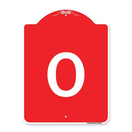 Amistad 18 x 24 in. Designer Series Sign - Sign with Letter O , Red & White AM2062891